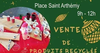 Affiche vente de produits recyclés Atleb